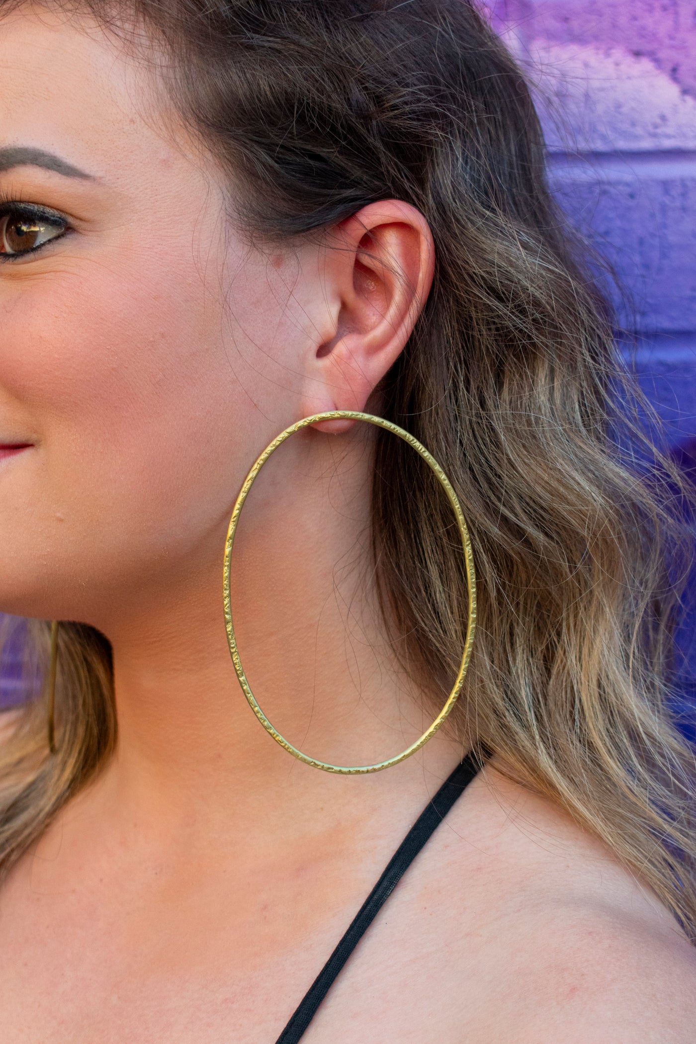 Oval Brass Earrings