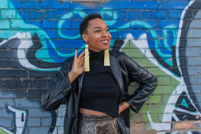 Rectangular Brass Earrings