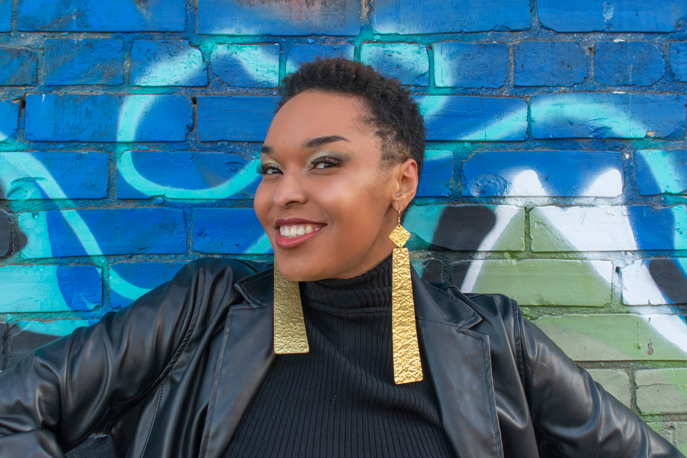 Rectangular Brass Earrings