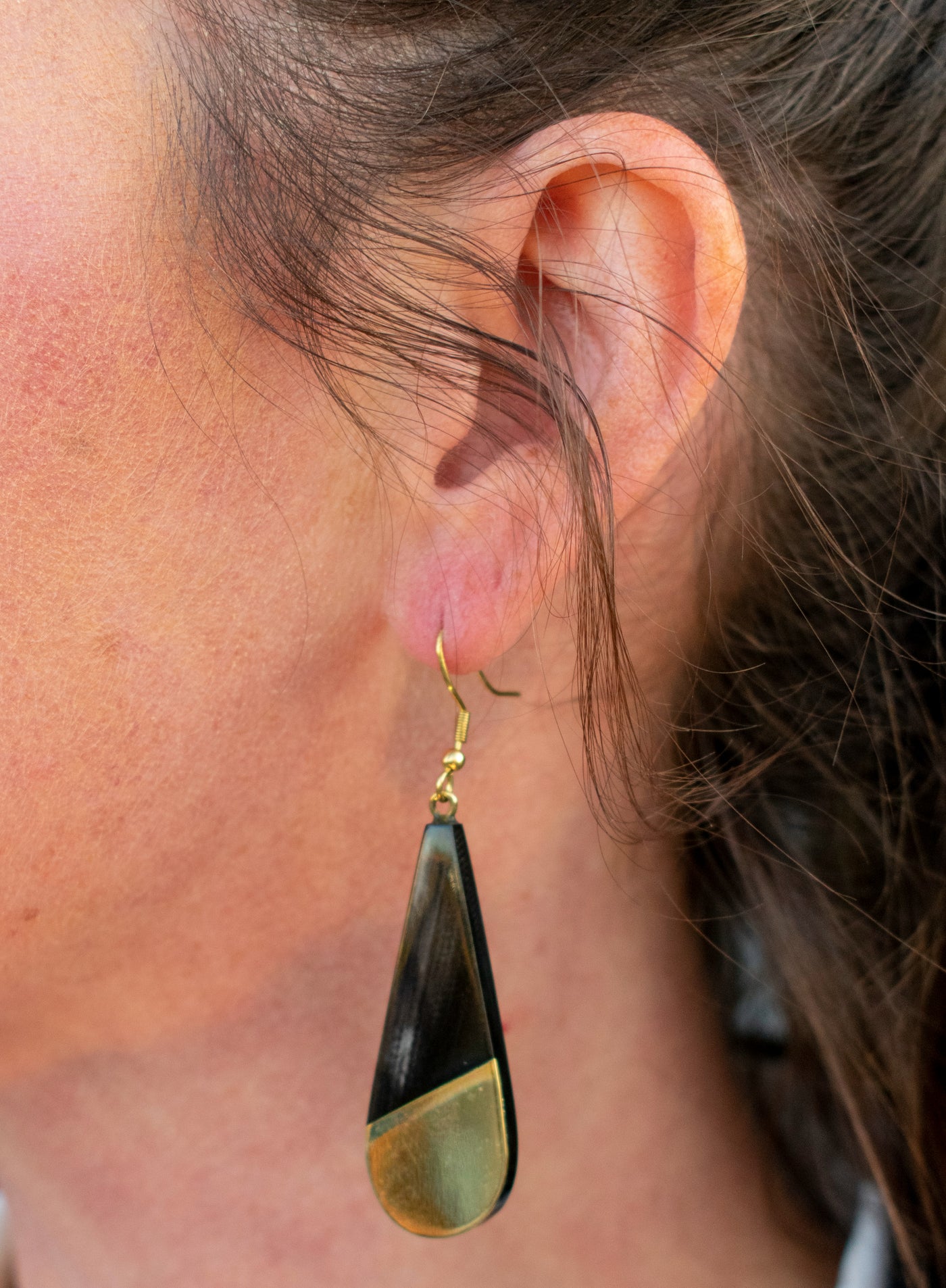 Black and Gold Dangle Earrings