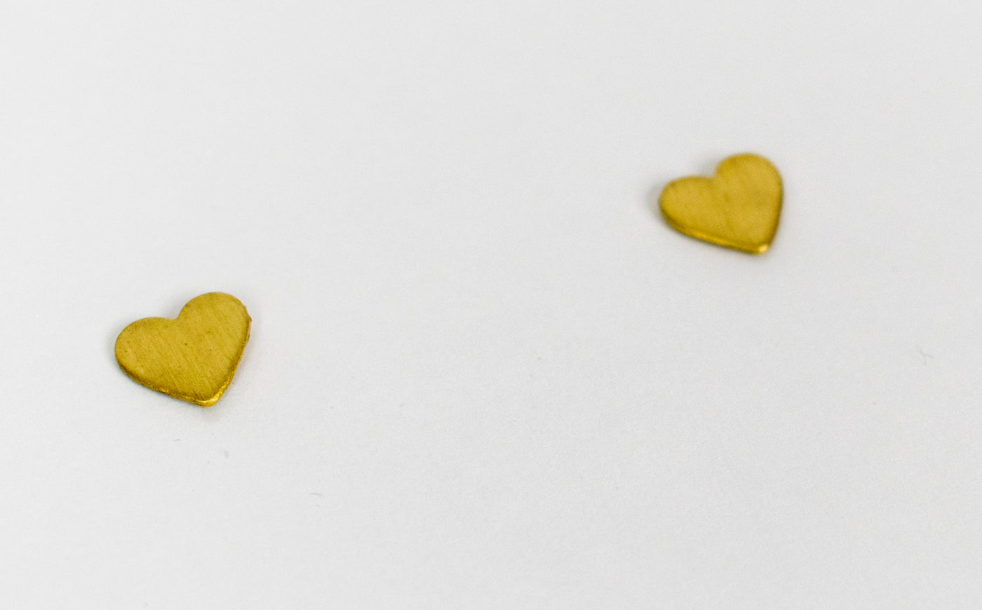 Small Brass Heart Studs