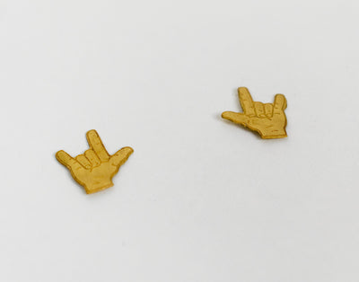 ASL I Love You Brass Studs