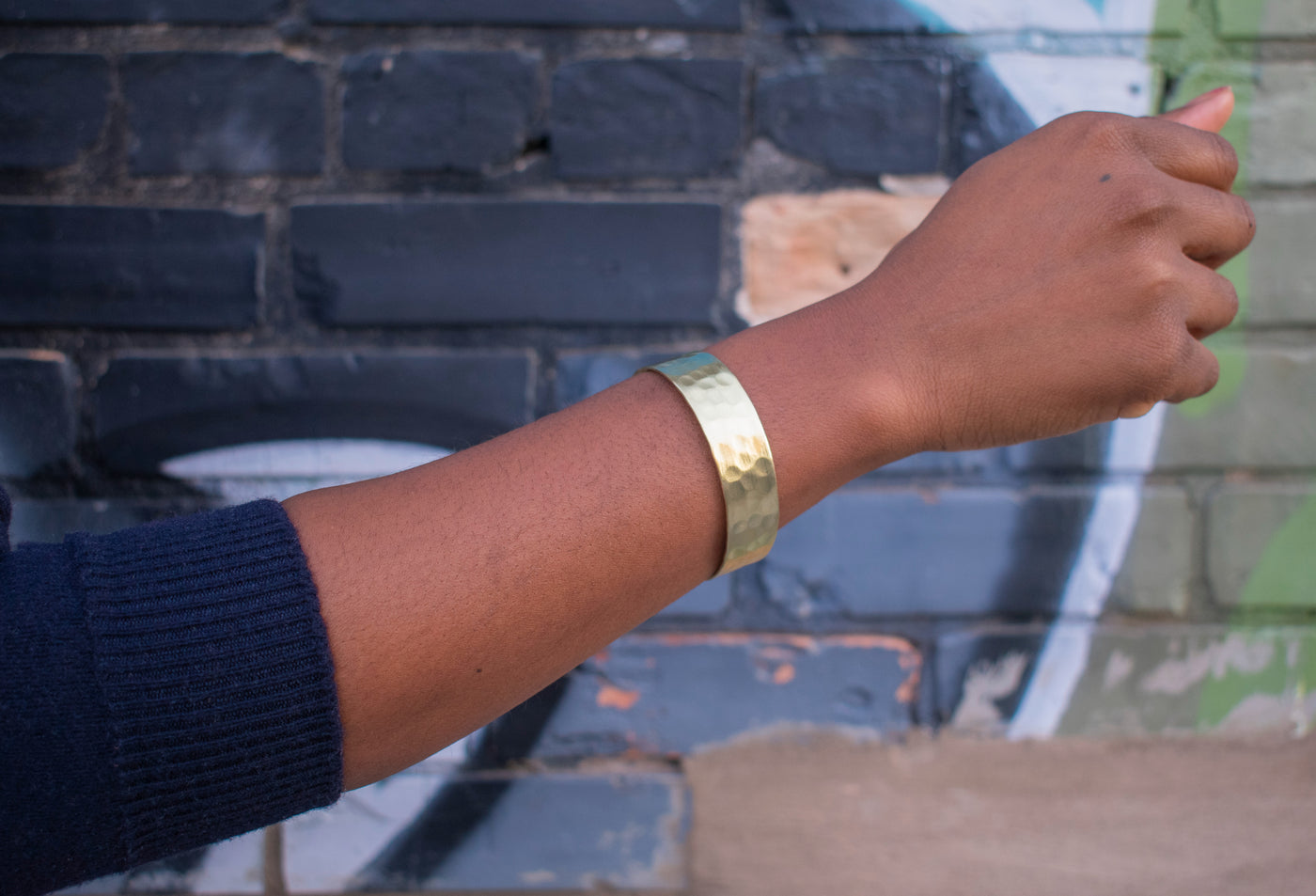 Thin Hammered Brass Cuff