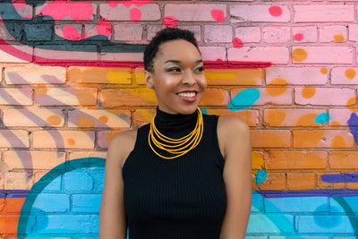 Threaded Necklaces in Black and Gold