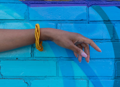 Threaded Bracelets in Black and Gold