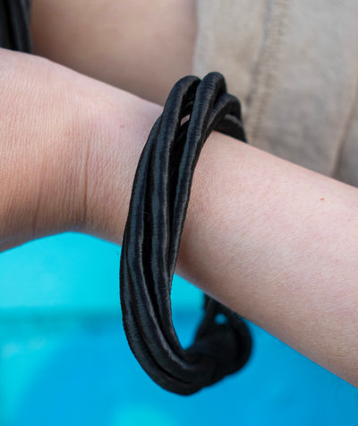 Threaded Bracelets in Black and Gold